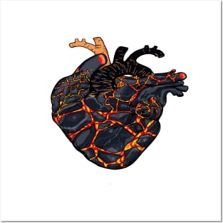 lava rock heart Posters and Art